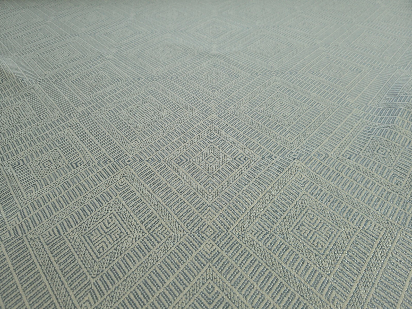 Schumacher Geometric Weave Indoor/Outdoor Linen in Chambray BTY Gorgeous