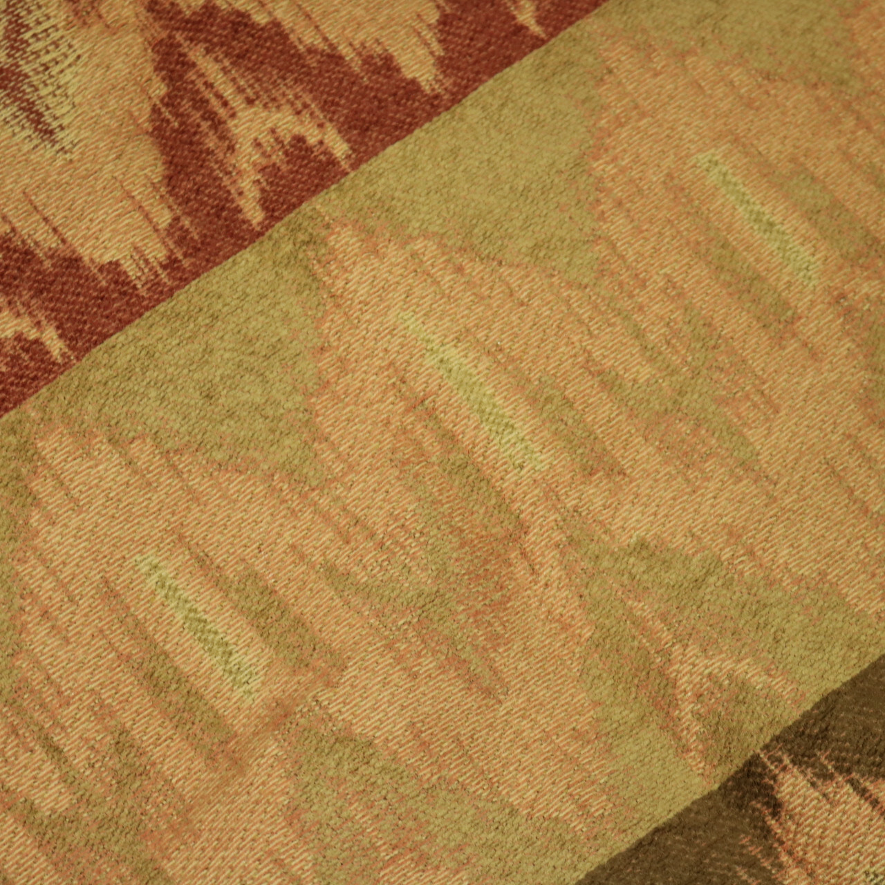 Geometric Earth Tone Chevron Striped Upholster Fabric Red Green Gold 56″x56″