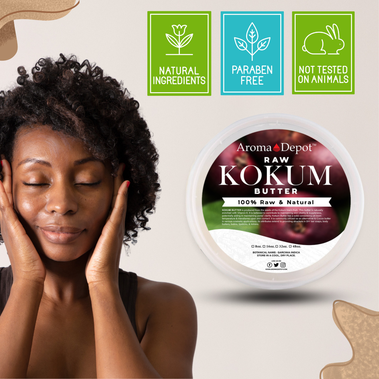 Kokum Butter Premium 100% Pure Raw Cold Pressed Natural 1 oz to 25 lbs