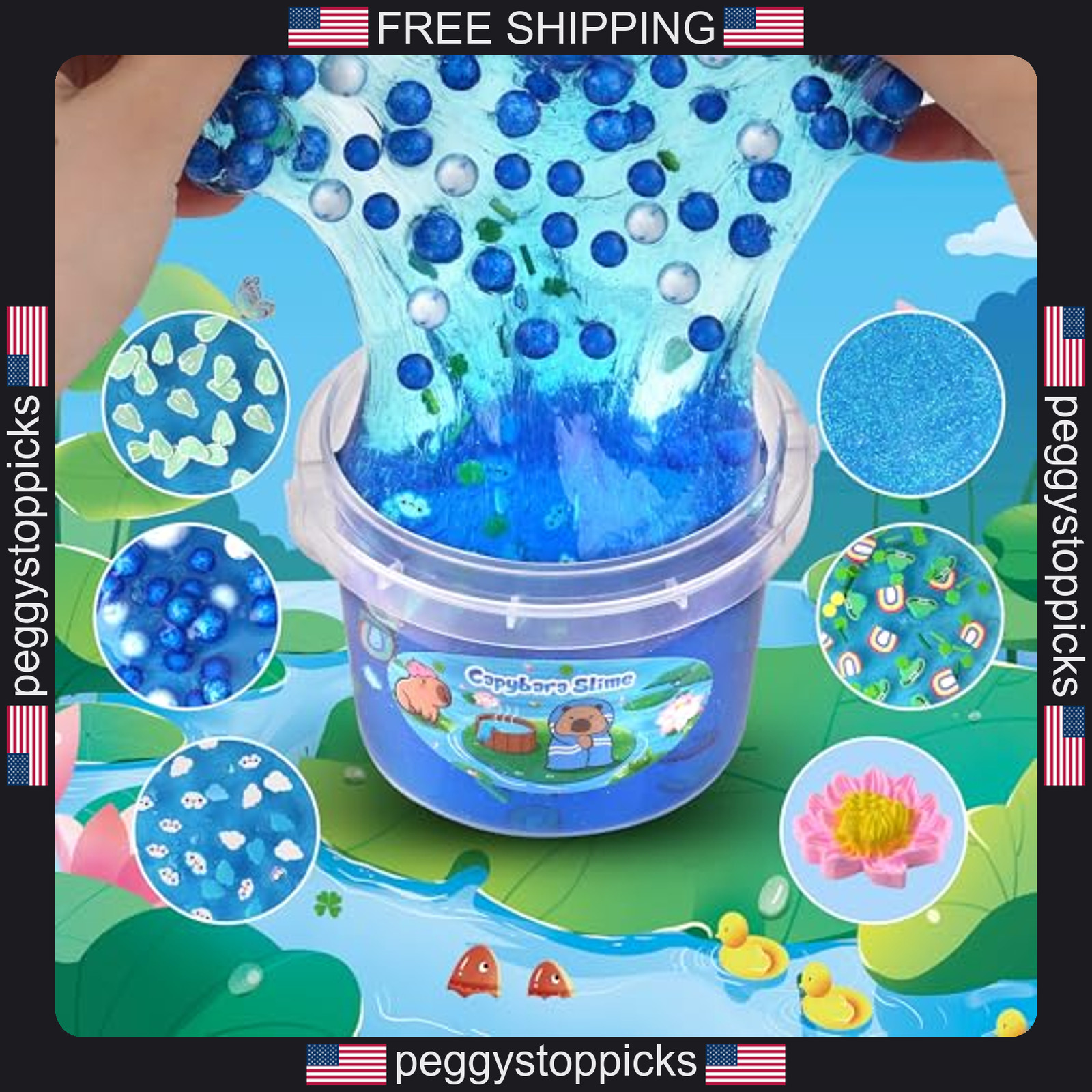 10oz Clear Slime Kit with Mix-ins and Charms for Kids