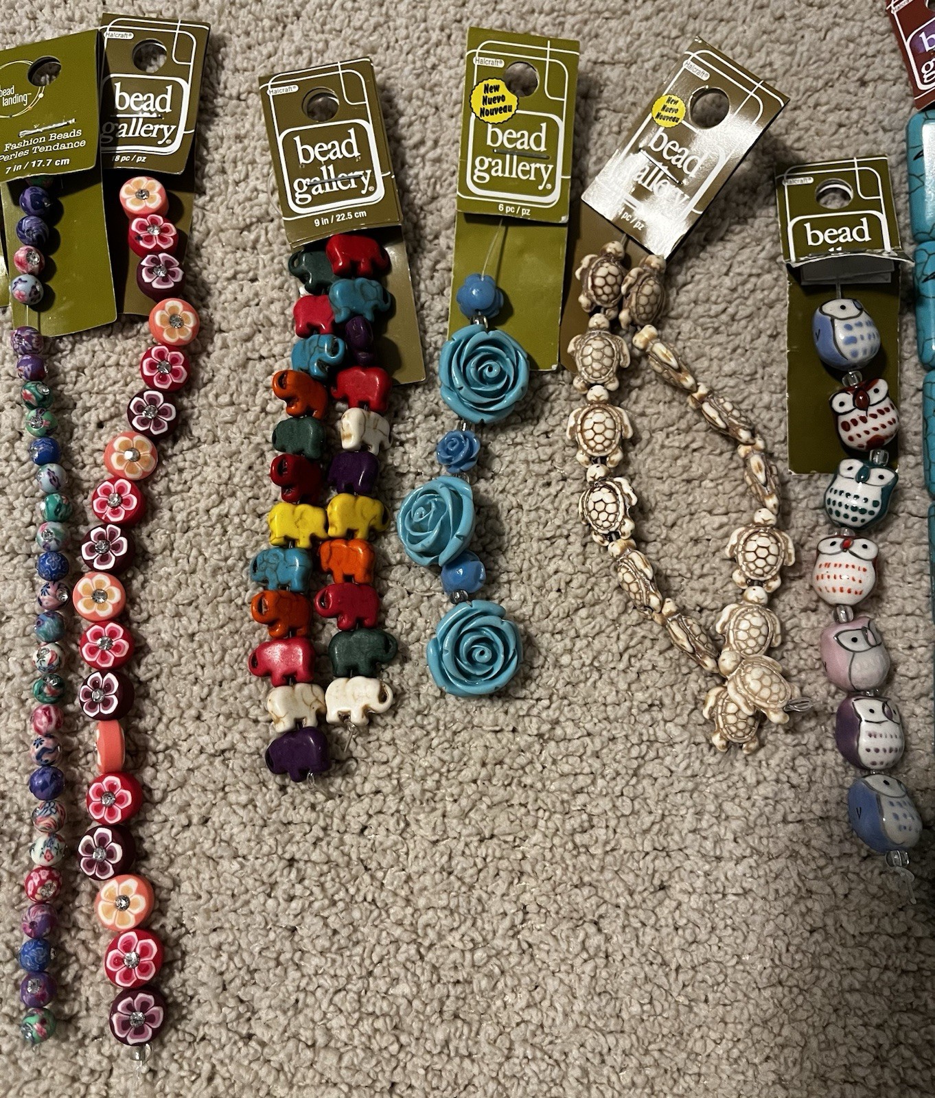 Bead Gallery Reconstituted Stone, Ceramic, Etc. Jewelry Making Strands Lot Of 10