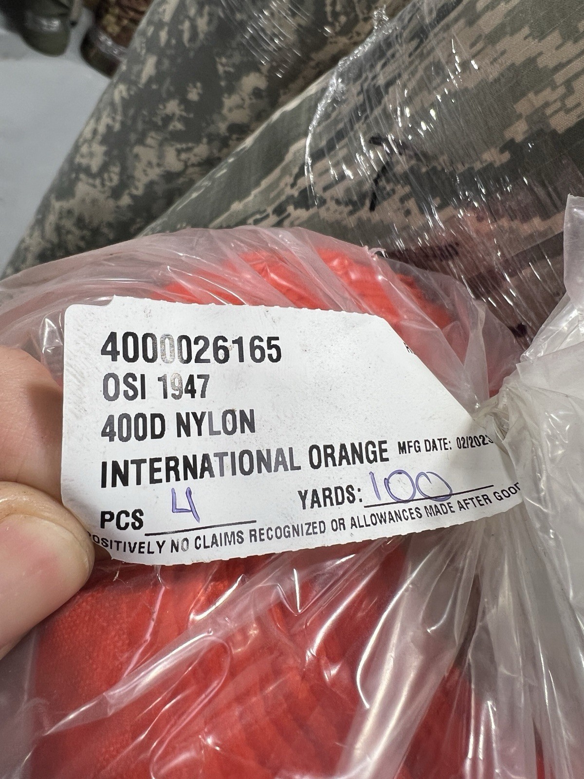 Bright Orange 400D Nylon Fabric 60” Waterproof Heavy Duty by the Yard USA