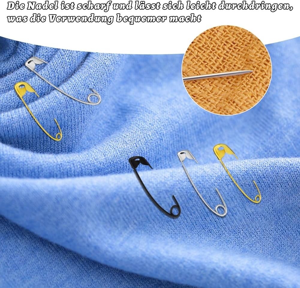 Safety Pins 50/100PCS Assorted Sizes Silver Pins Bulk – Small & Large Heavy Duty