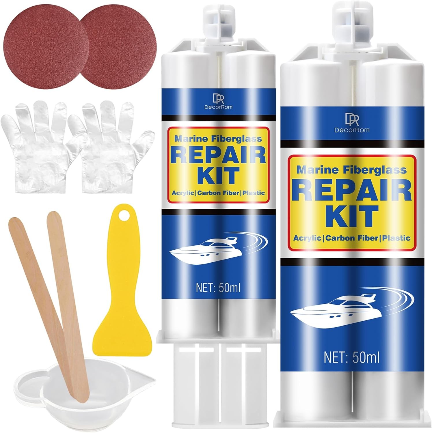 Marine Fiberglass Repair Kit – 3.4oz Clear Gel Coat & Gelcoat Repair Kit for Boa