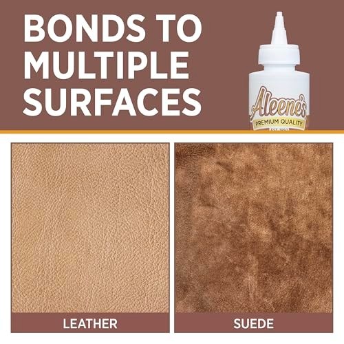 Aleene’s Leather & Suede Glue, Adhesive For Crafts, Embellishments – 4 fl oz
