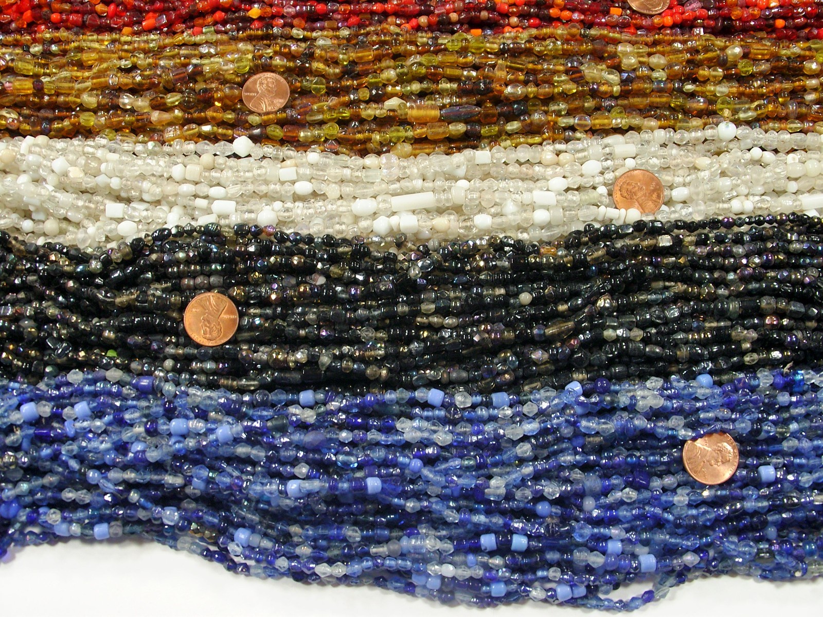 100 Strands 36″ India Handmade Assorted Color Glass Beads Wholesale Bulk (CT-70)
