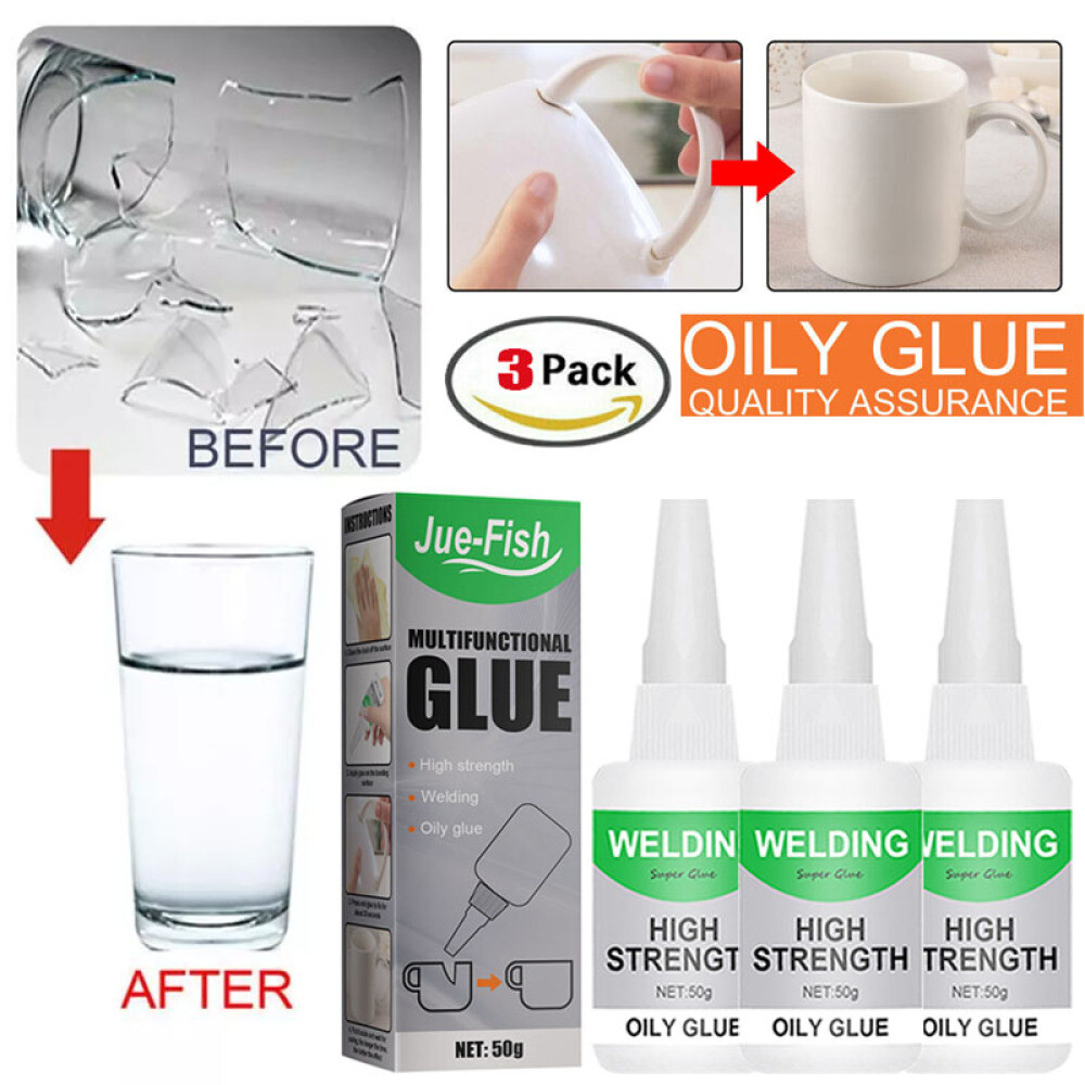 3 Pack Multifunctional Welding High-Strength Oily Glue Universal Super Glue 50g