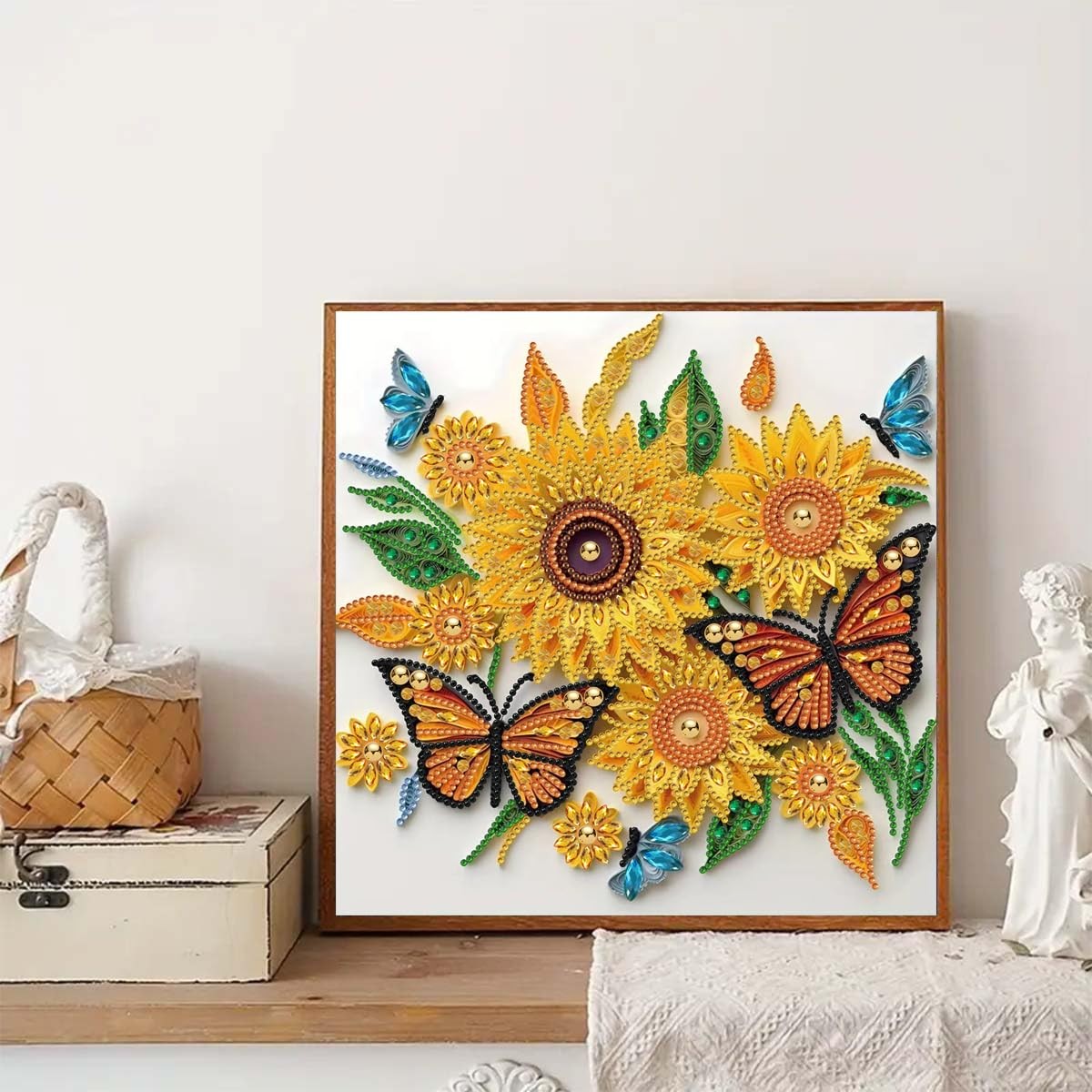 Sunflower Diamond Art Painting Kits for Adults, Butterfly 5D Diamond Painting…
