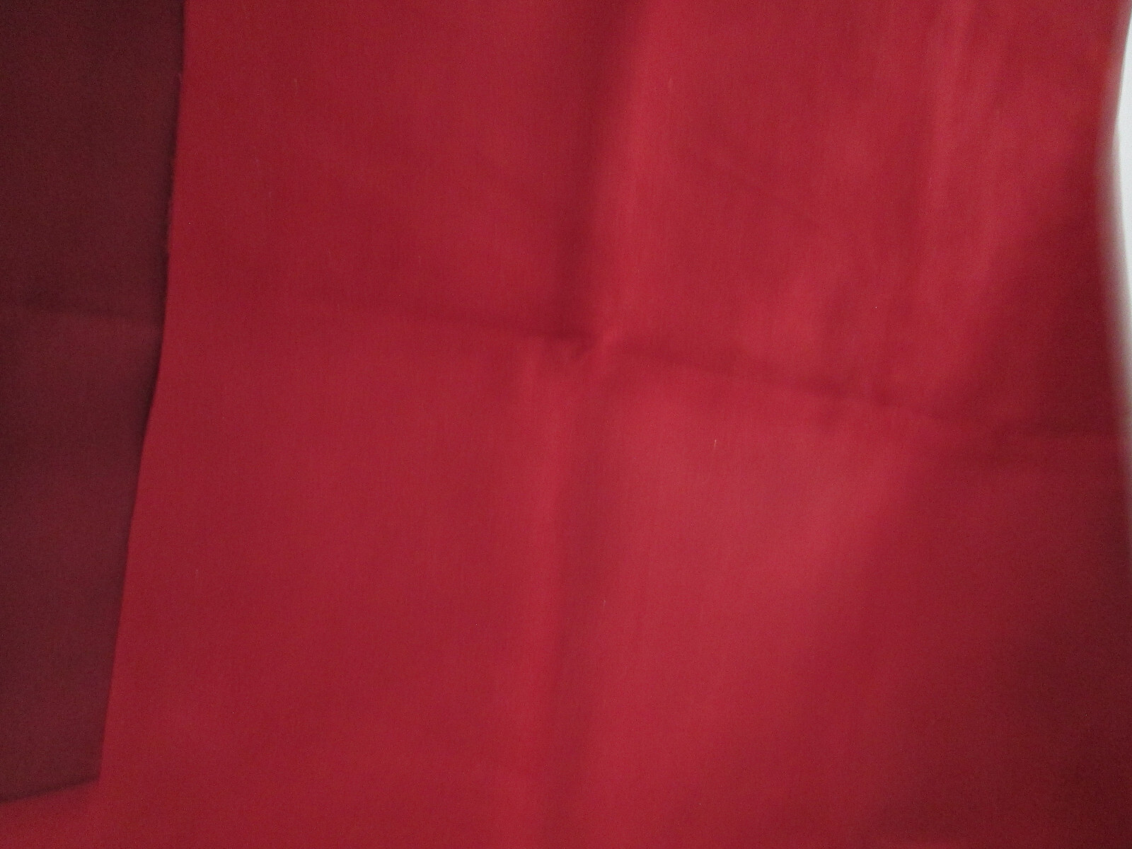 Vtg. Estate Find, Faux Swede Cranberry Red Fabric 58″ W x Less than 1 Yd. AS IS