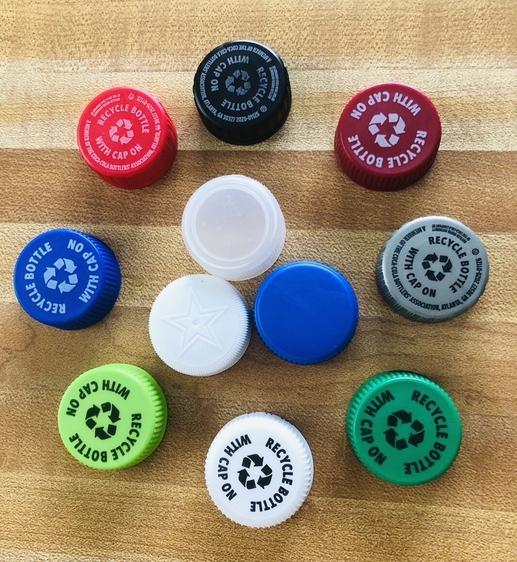100+ Multicolor Plastic Drink Bottle Caps Lids Crafts Art Project