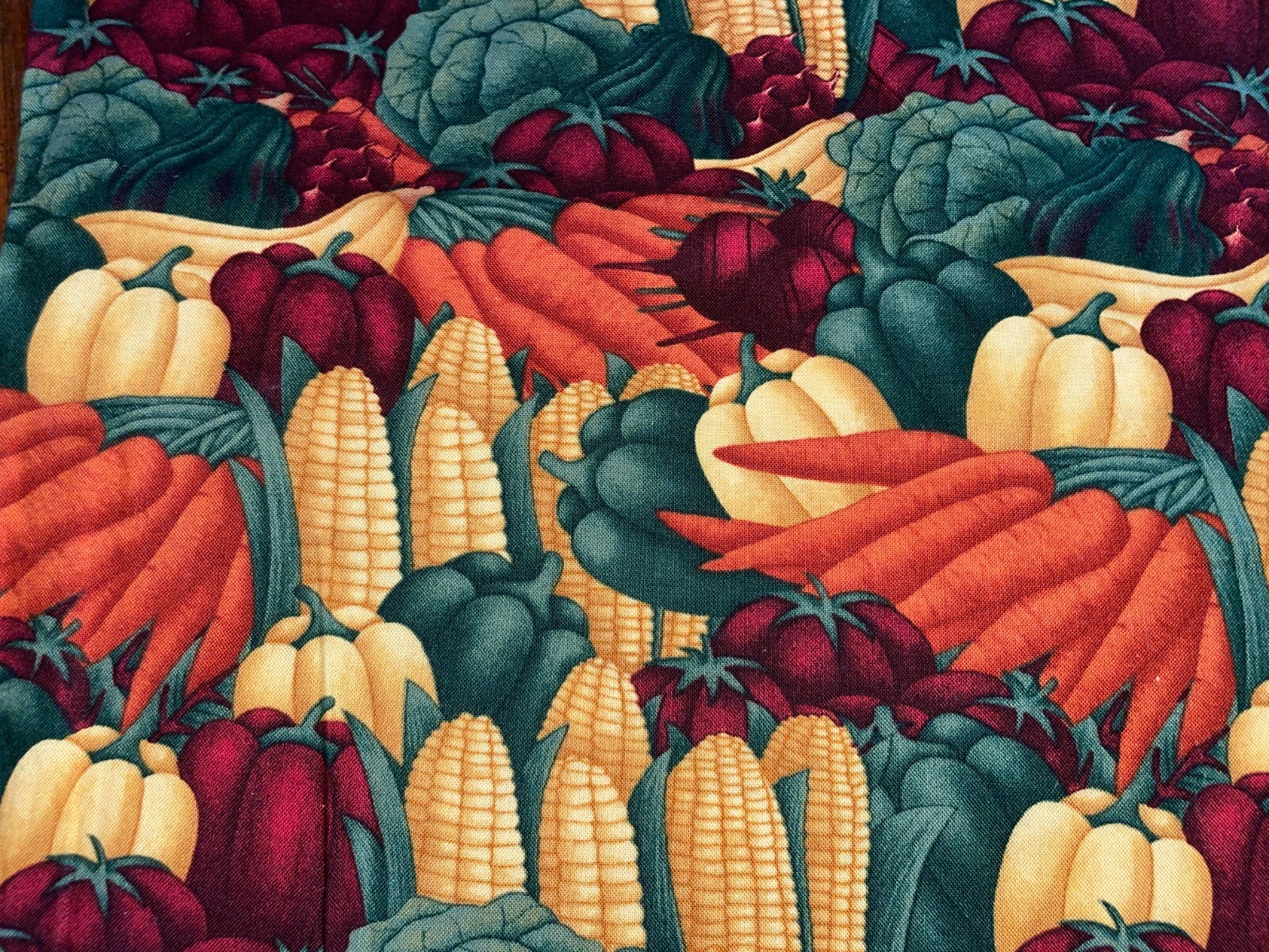 By 1/2 Yd Debbie Mumm for SSI Vegetables Garden Corn Carrots Beets Fabric BTHY