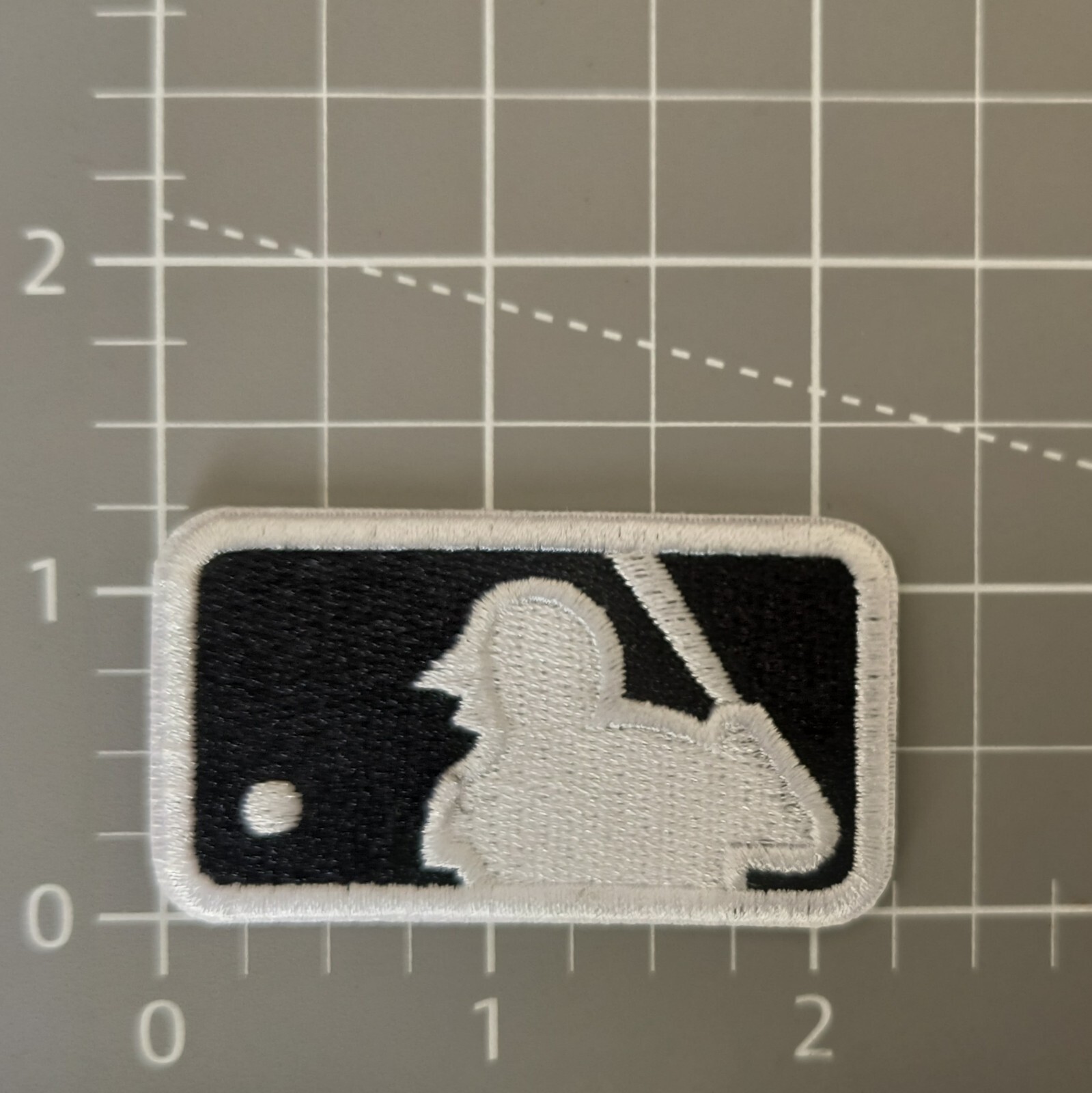 MLB Baseball Logo Black White Patch Embroidered Iron On Small Patch 2.25×1.25″