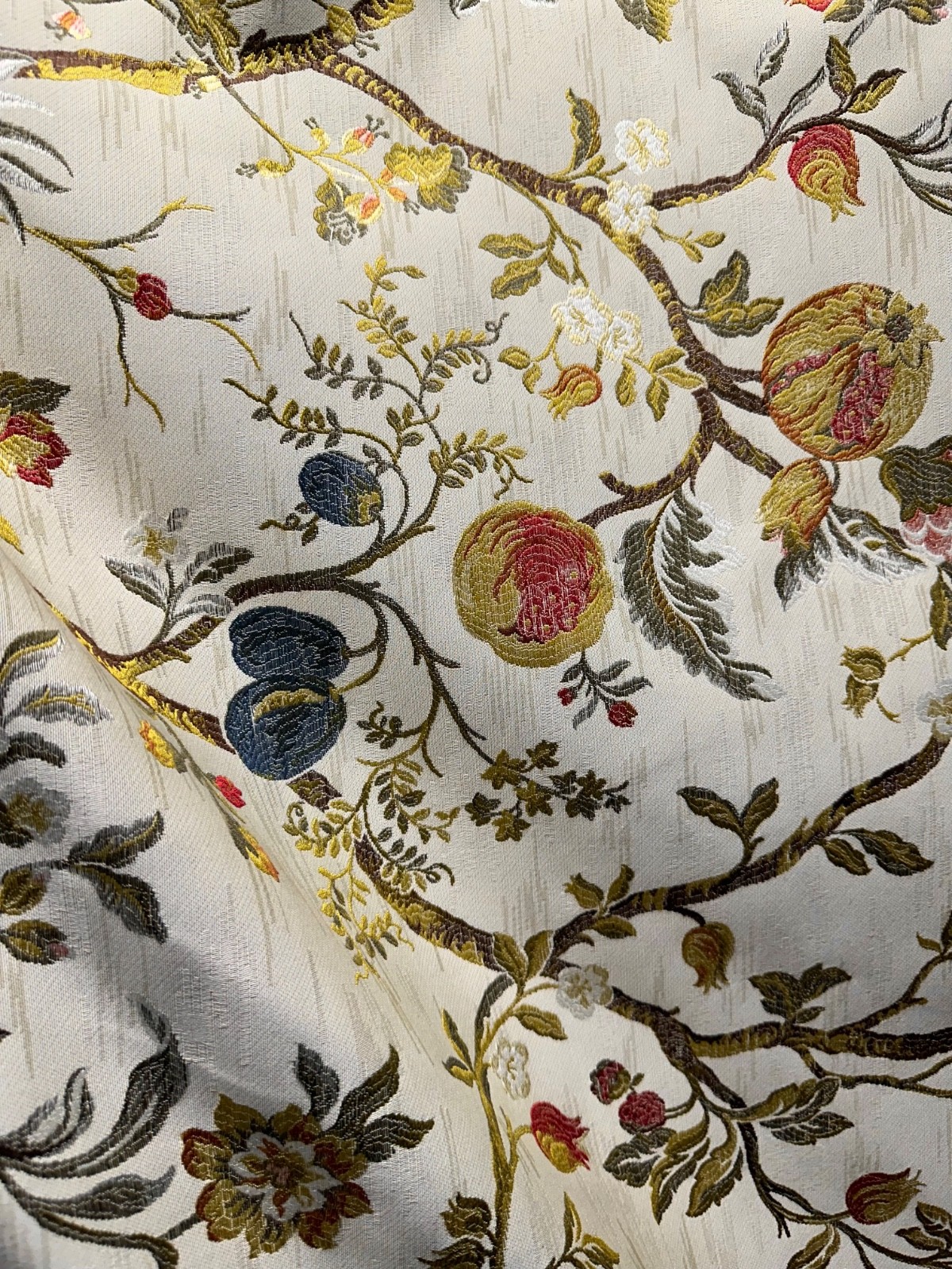 BEIGE Multicolor Floral Upholstery Drapery Brocade Fabric (56 in.) Sold BTY