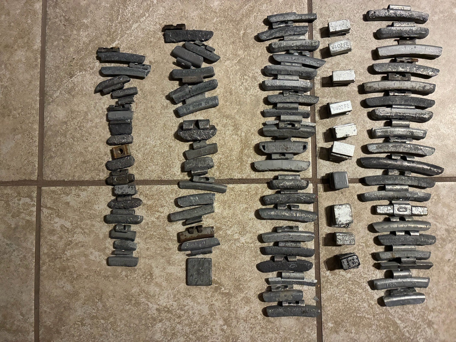 6.8 POUNDS Tire Wheel Lead Weights for Car/truck For reuse. Various Sz & Weight