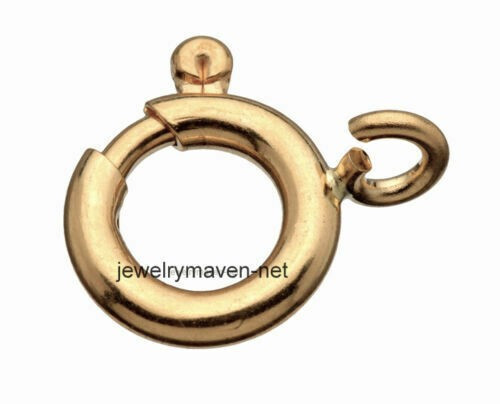 4.5mm 14k Yellow Gold Spring Ring Clasp OPEN Jump Ring JewelryMaven ITALY