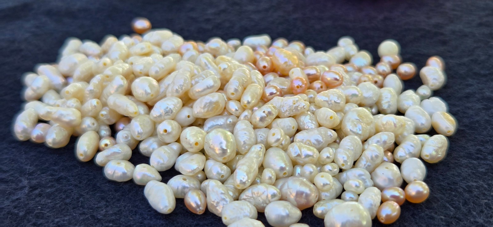 Vtg Lot of 50 Gram Genuine Freshwater Pink Biwa Natural Pearl Rice Baroque Beads