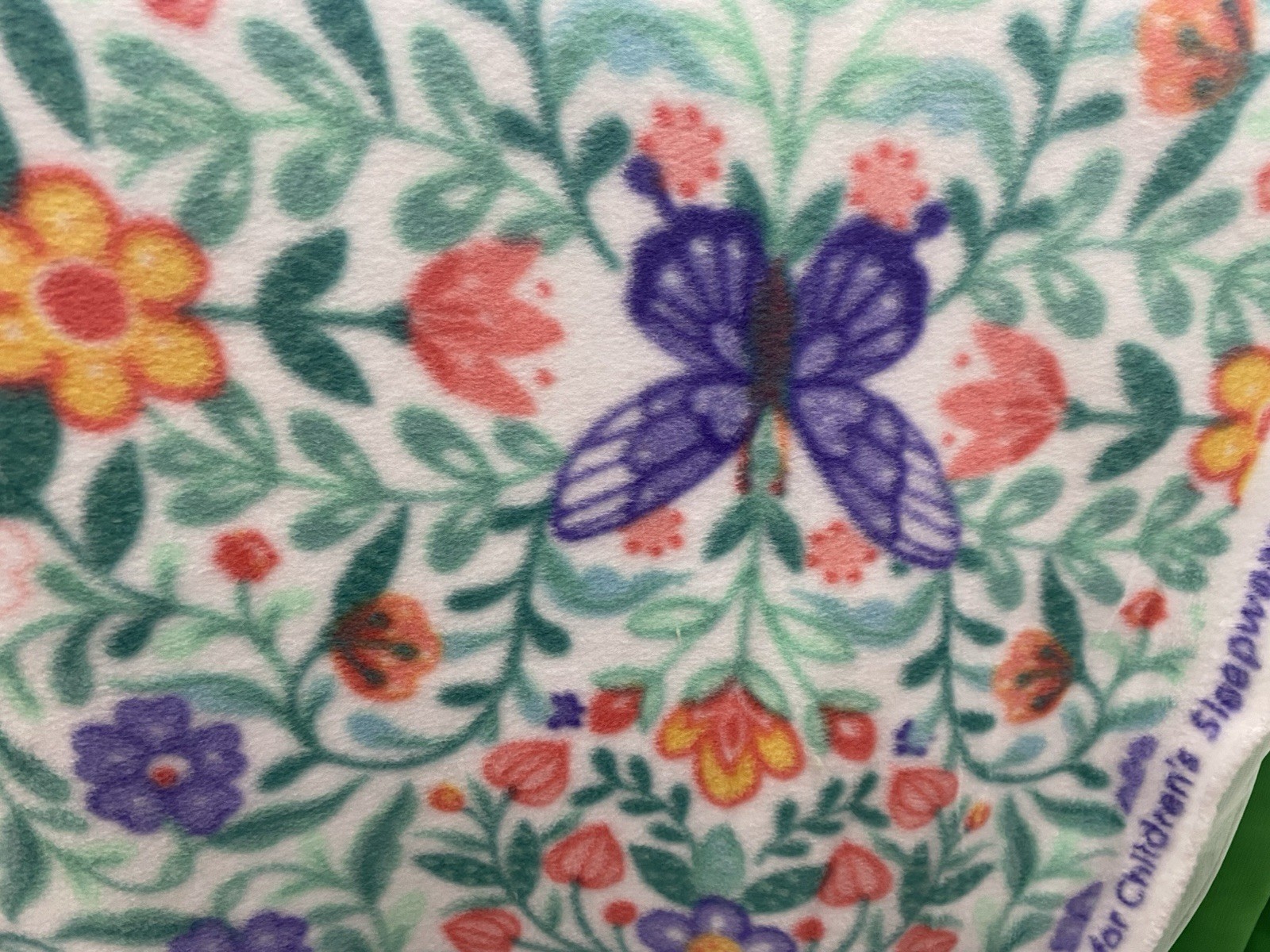 Colorful Flower Butterfly Fleece Fabric, 60” Wide, Sold By The Yard