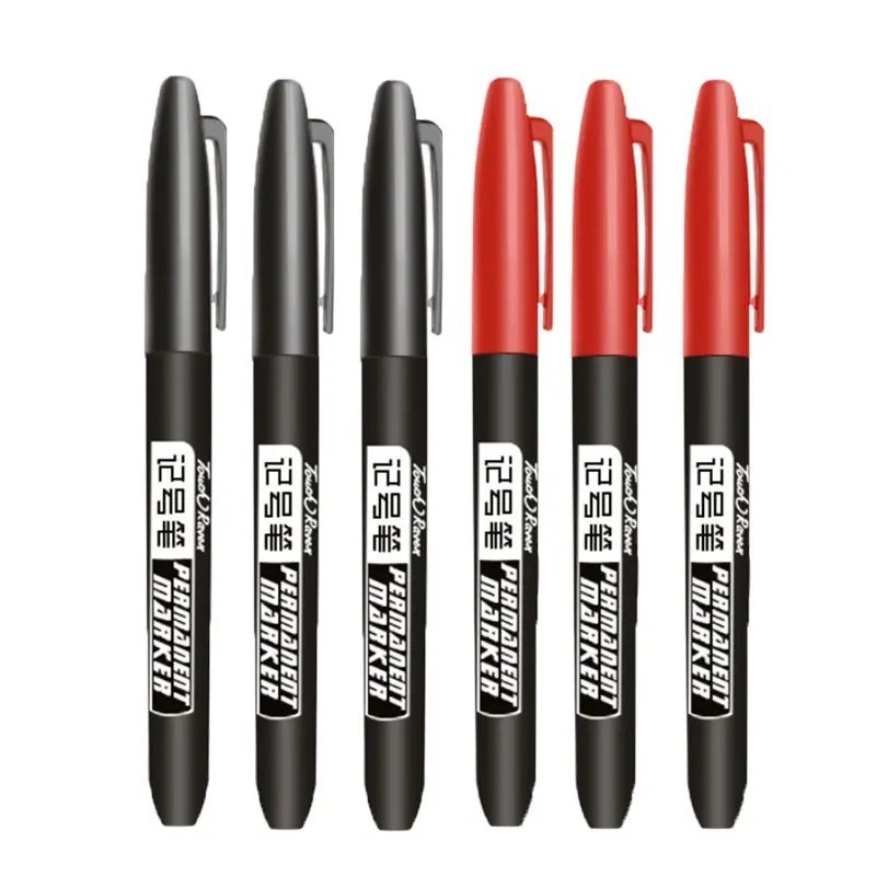 6pcs Permanent Marker Pen Set Waterproof Ink Sketch Drawing Markers – NEW