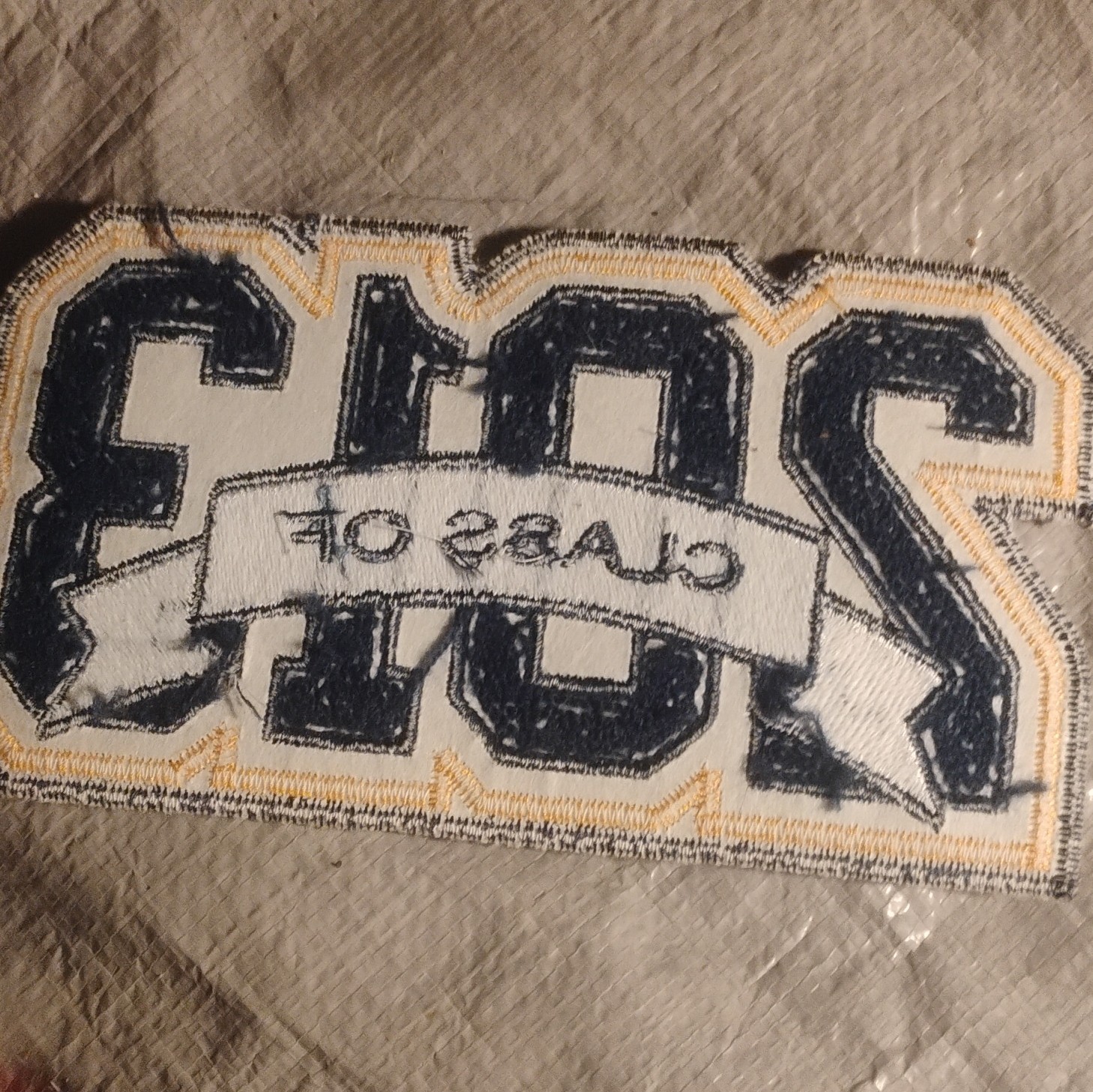 Class of 2013 School Embroidered Sew-On Patch, Black/Yellow/White, Single