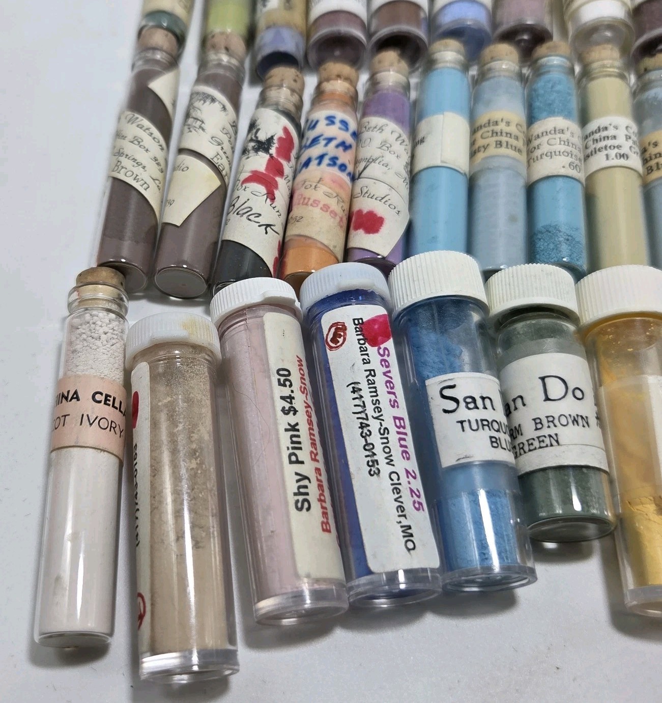 VTG Lot Of 49 China Paint Porcelain Dry Powder Various Manufacturers W/Metallics