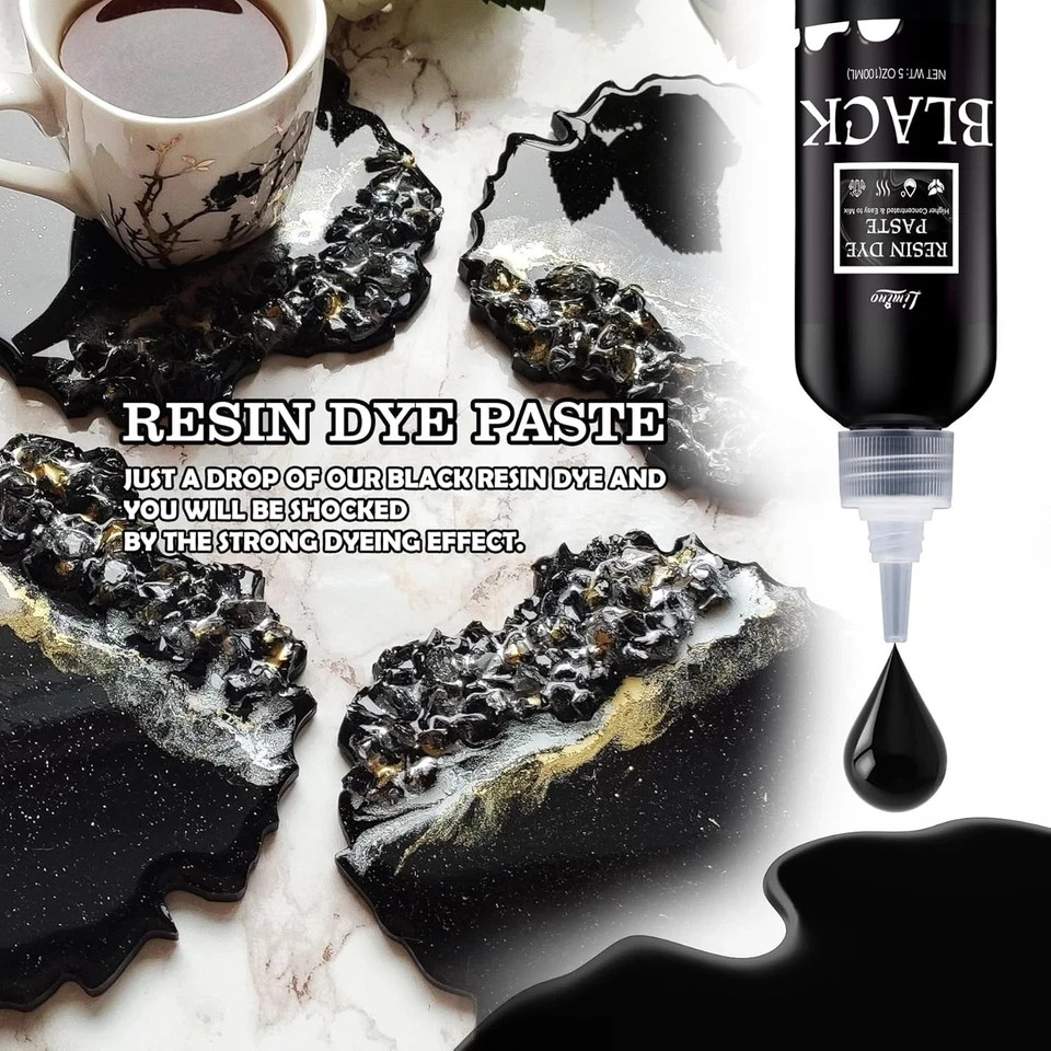 Black Epoxy Resin Pigment Paste – 3.4 fl.oz / 100ml Concentrated Dye for DIY Art