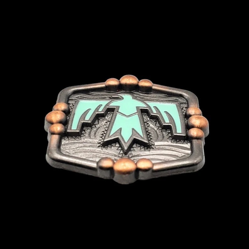 Set of 20 Aqua Thunderbird screwback conchos 1-3/8″, western apparel, horse tack