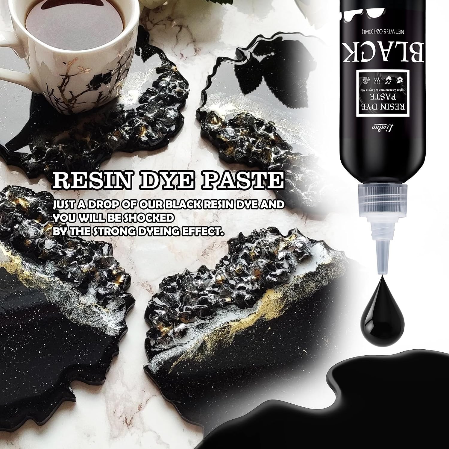 Black Epoxy Resin Pigment Paste 3.4 fl oz 100ml Concentrated DIY Art Dye