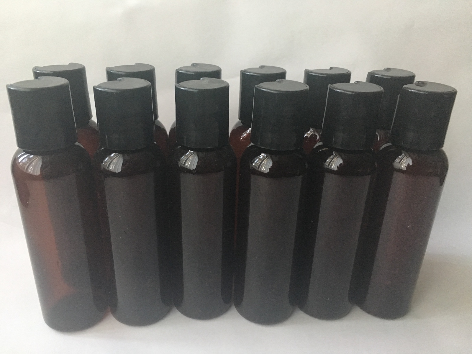High Quality Amber PET Plastic Treatment Bottle Set-2 oz (12)