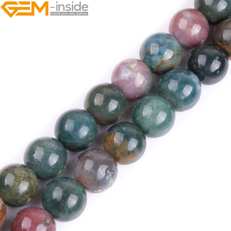 Natural Gemstone Indian Agate Round Loose Beads For Jewellery Making Strand 15″