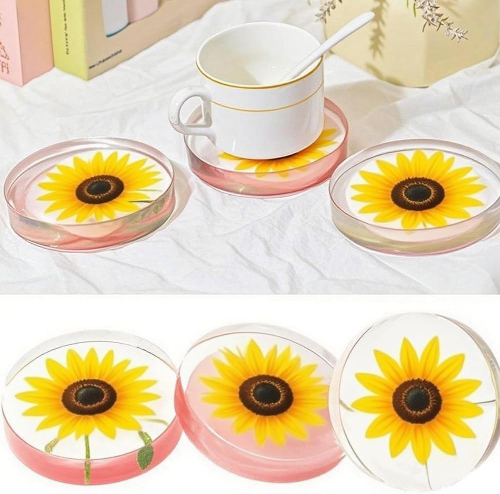 Resin Large Coaster Molds 6-Cavity Deep Round Silicone Molds for Resin
