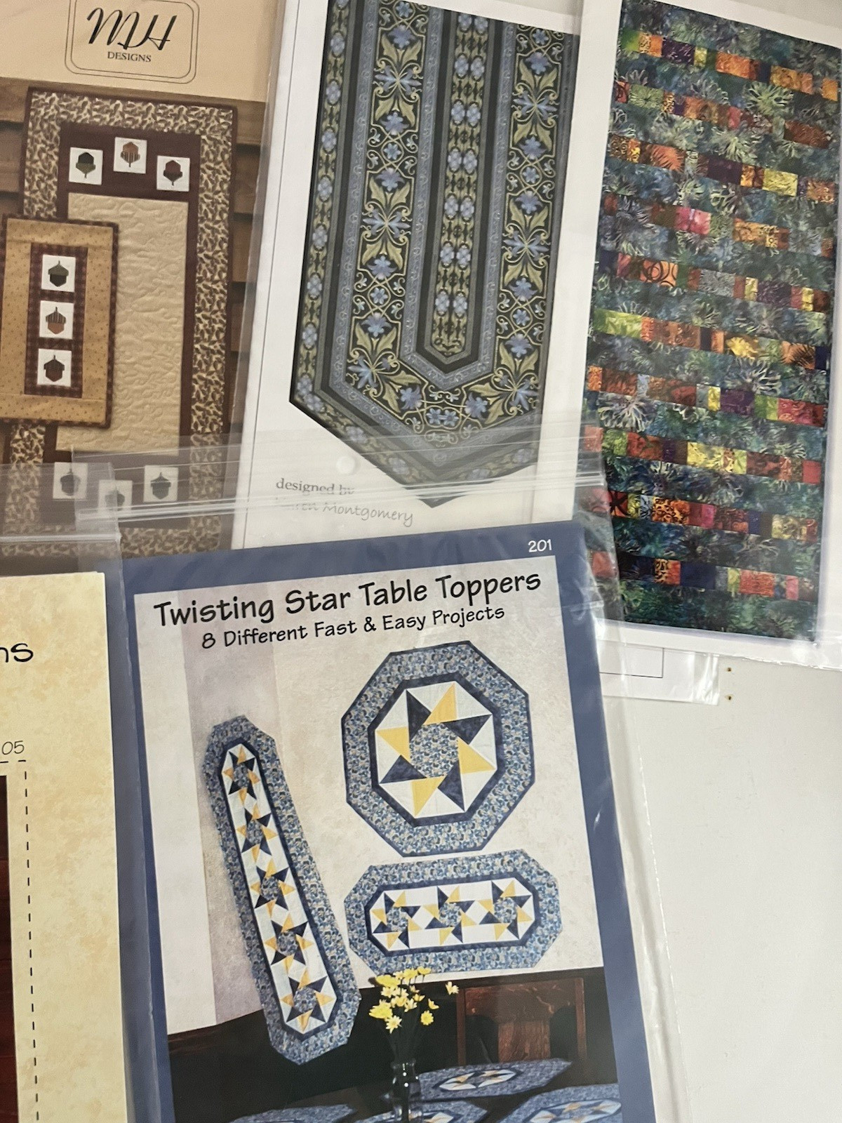 Lot 6 QUILT PATTERN Table Runners Seasonal Towels Varies Styles Pieced Applique