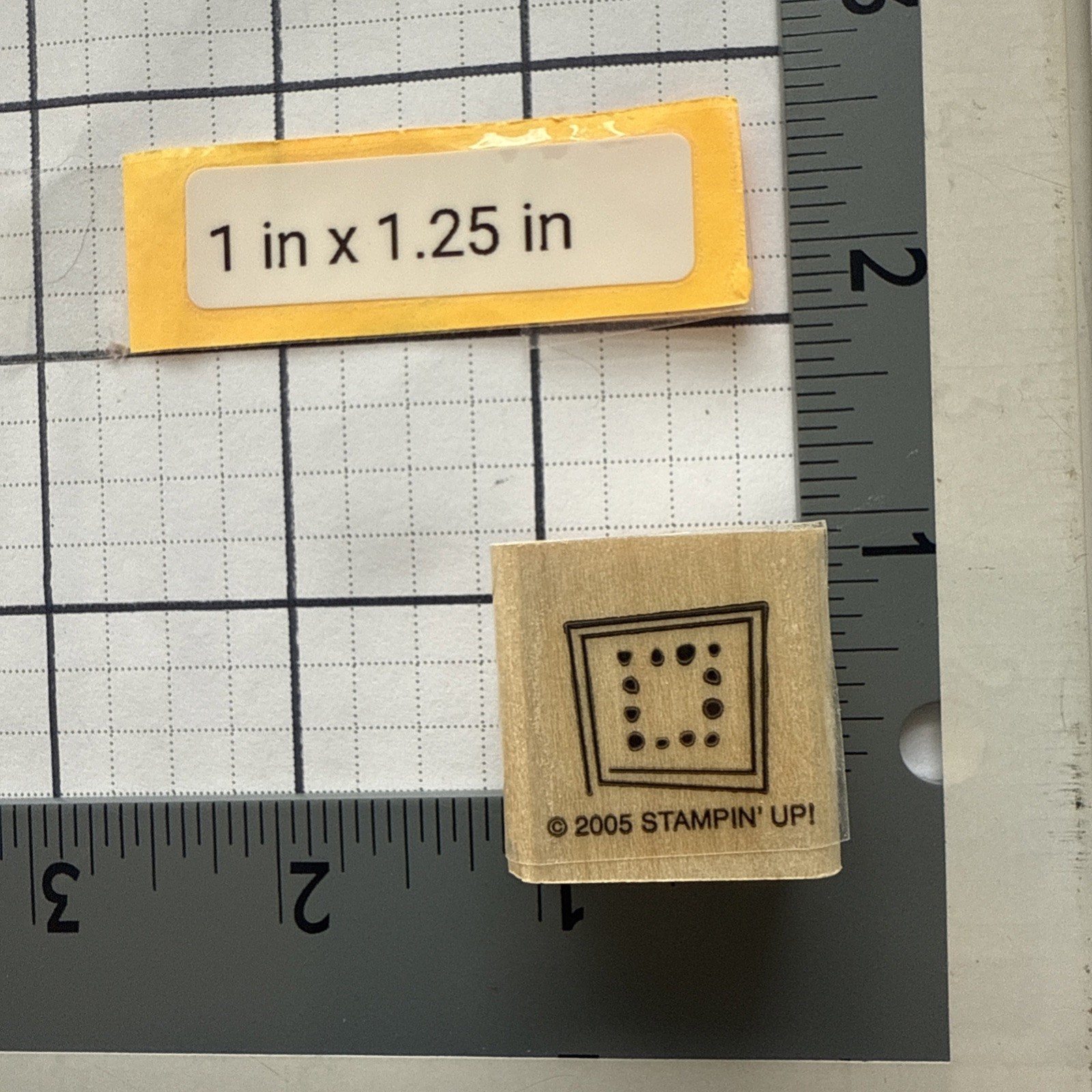 Stampin Up Stamp GEOMETRIC ABSTRACT SQUARE Mini Single Stamp ONLY 1.25x1inch