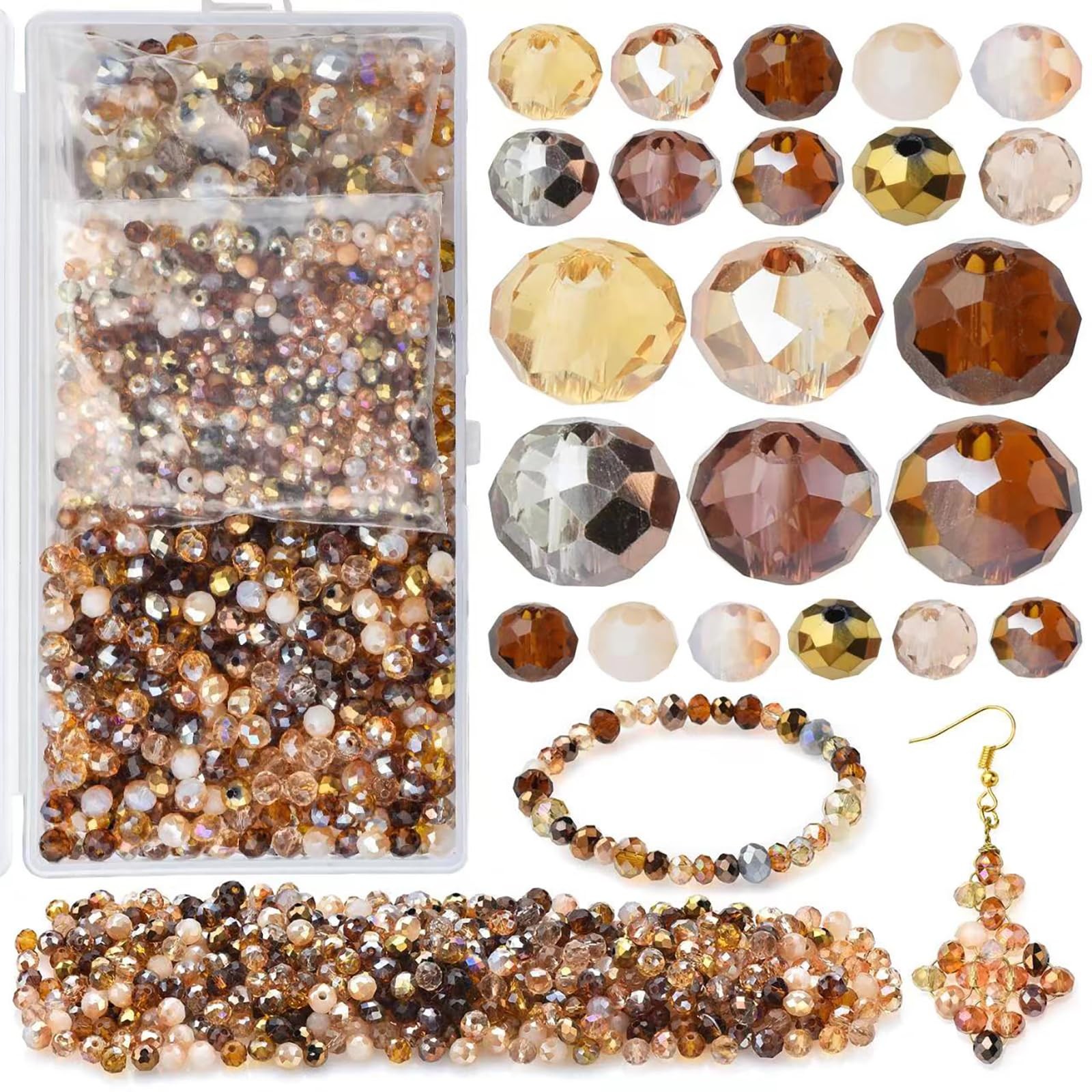 Faceted Rondelle Glass Beads AB Color 1000pcs Crystal Spacer Beads for Jewelry