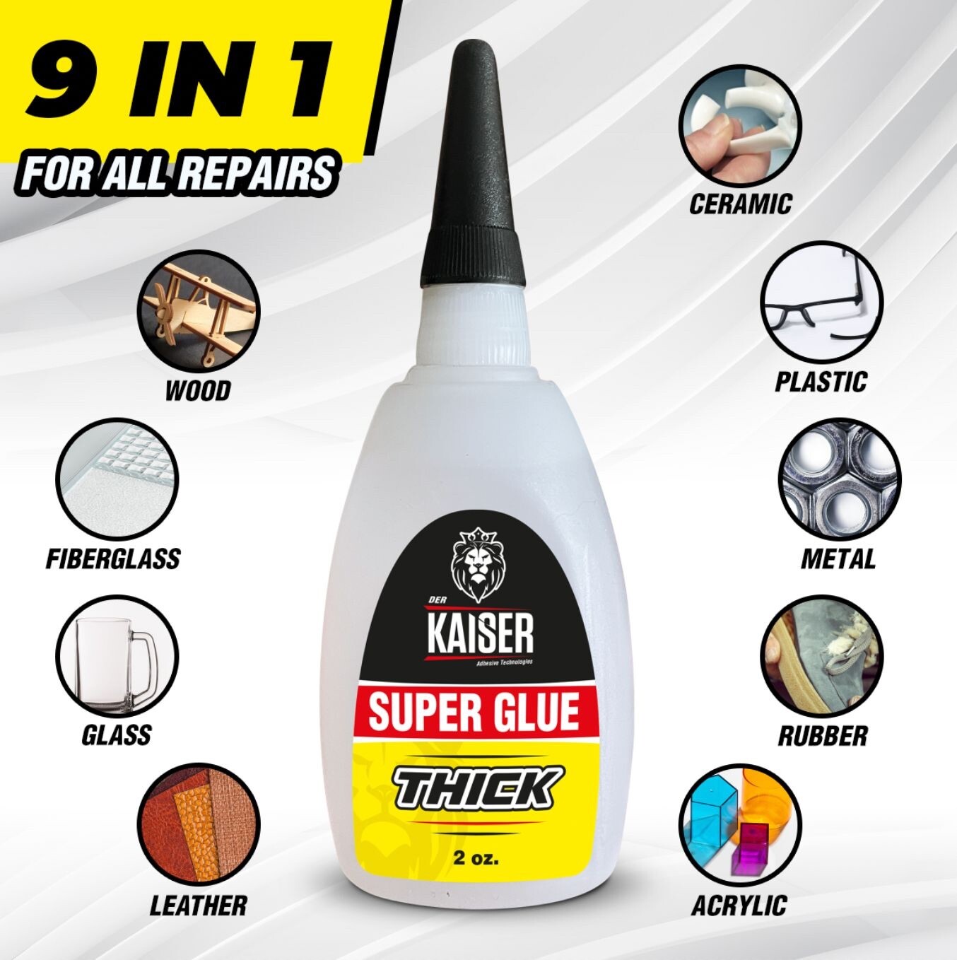 Der Kaiser Thick CA Super Glue – 2 oz Bottle – Gap-Filling Adhesive -DIY & Wood