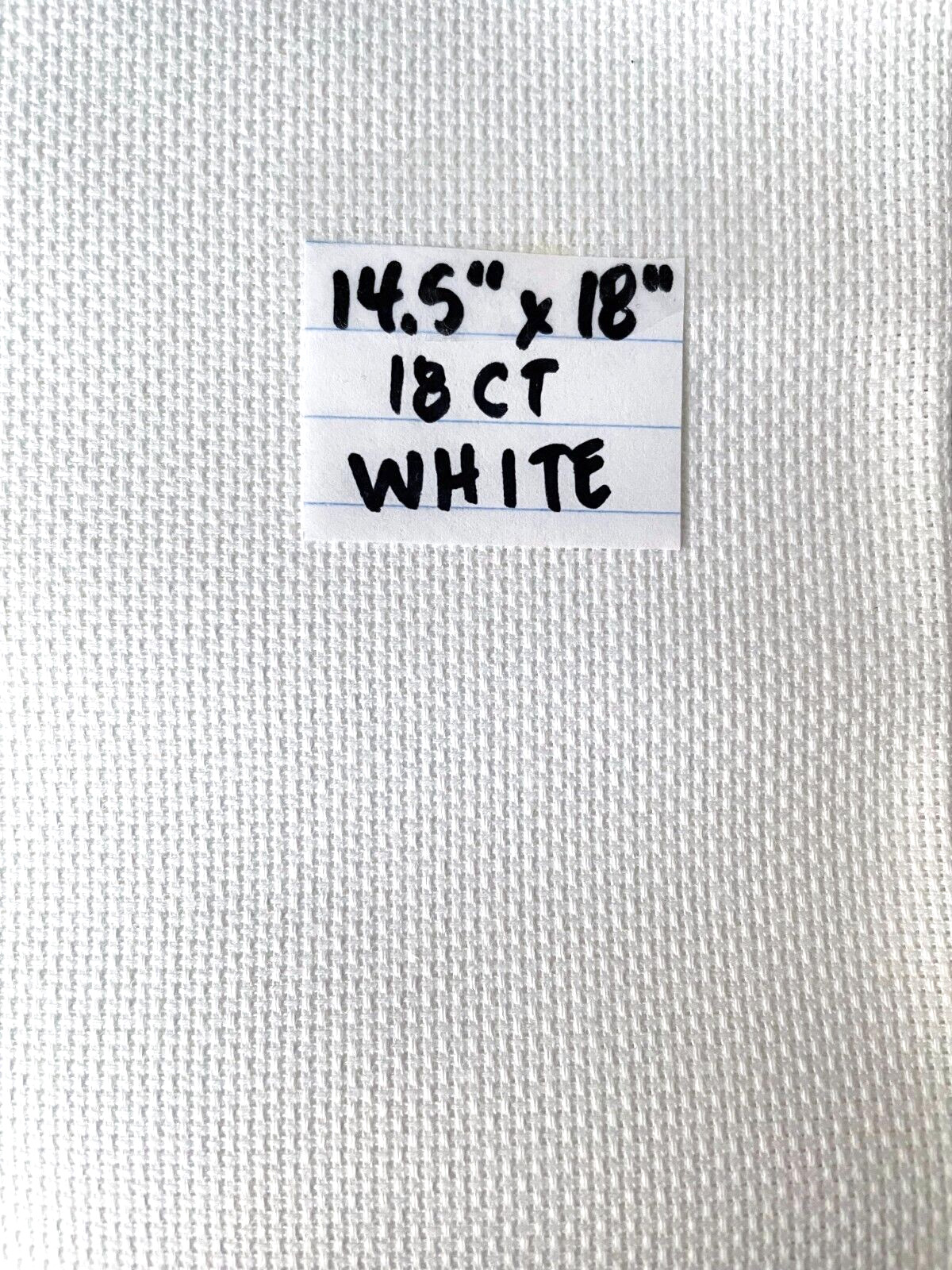 White Aida 18 Count Cross Stitch Fabric 100% Cotton 14-1/2″ x 18″