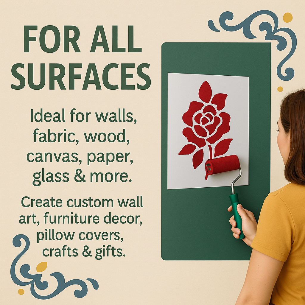 Abstract Floral and Leaf Patterns Wall Art Reusable Stencil – StencilAir
