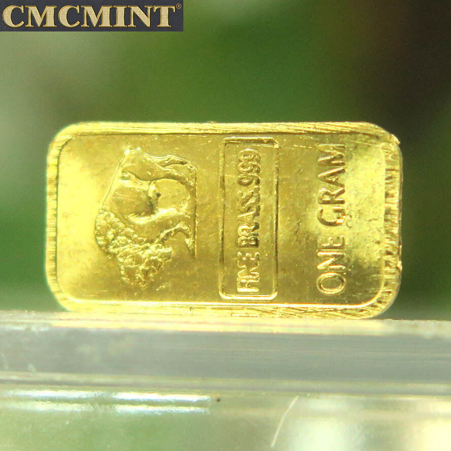 1 gram solid pure Brass buffalo bar, 10pcs/lot, free shipping to worldwide