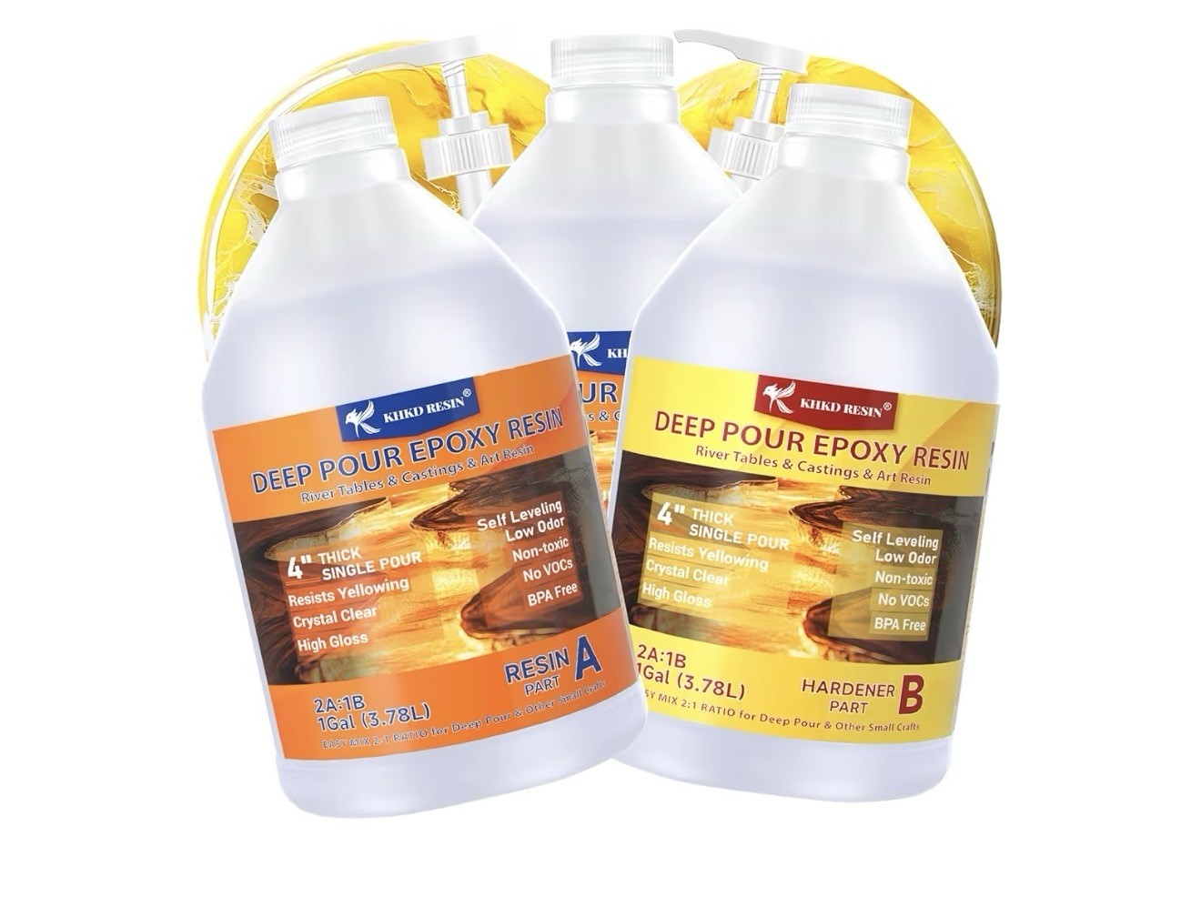 Deep Pour Epoxy Resin 3 Gallon 2-4 Inch Crystal Clear Epoxy Resin Kit