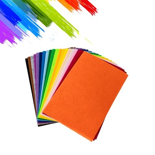 Felt Sheets for Crafts, Assorted Color Craft Fabric Pack, Soft 20PCS 20 Colors