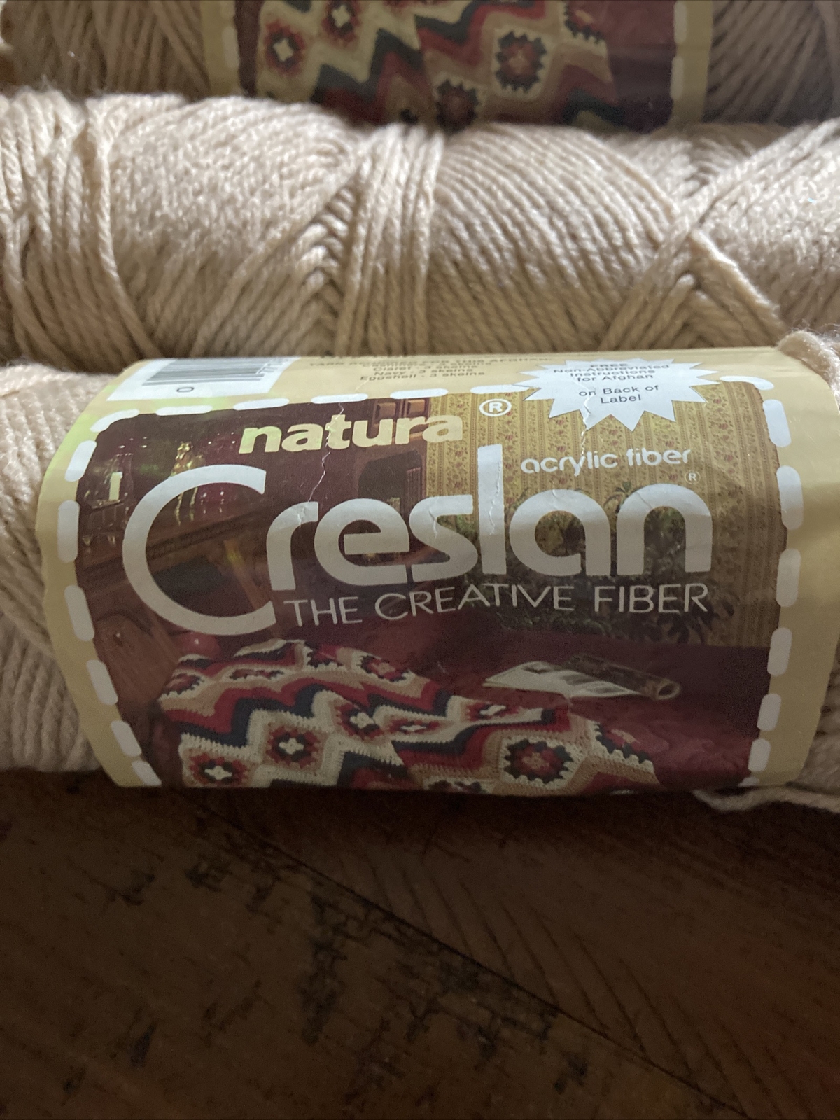 Creslan Acrylic Yarn 3 Pack Beige 9 Oz Total