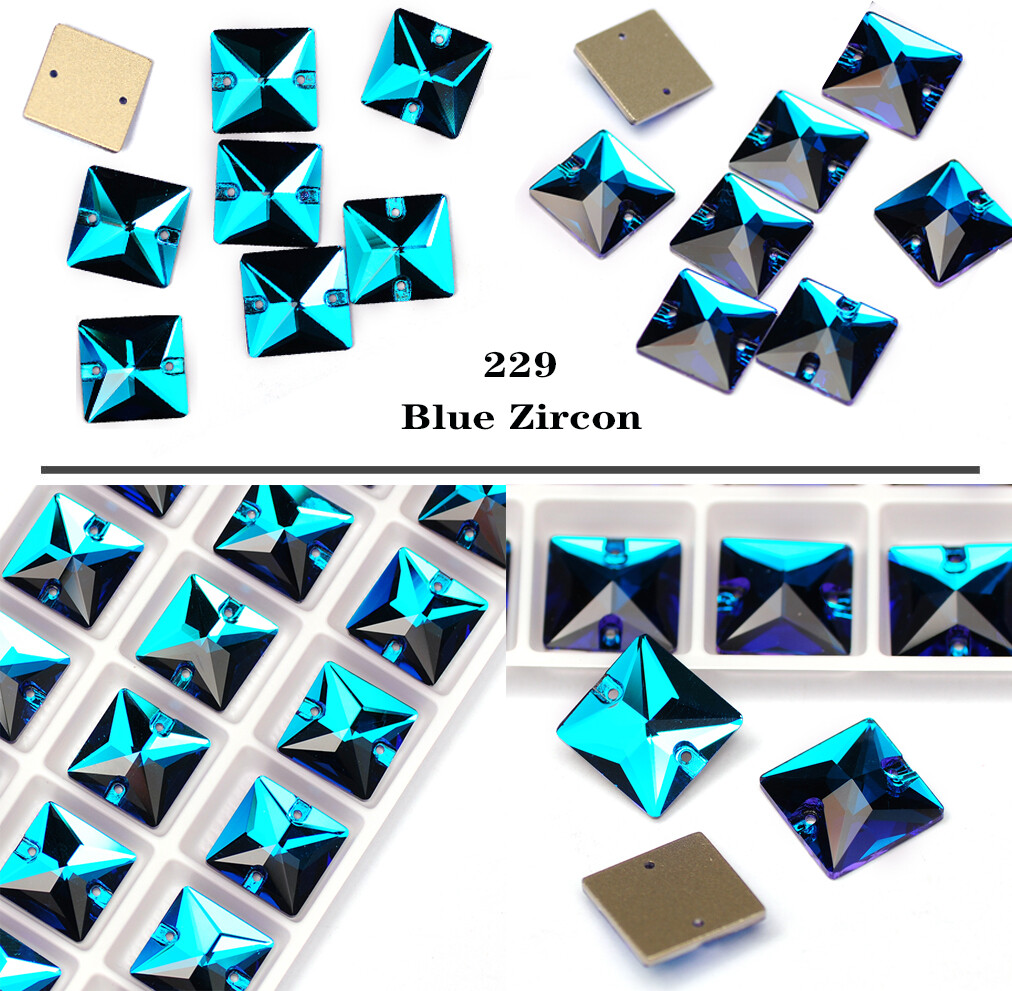 Square Crystal Glass Loose Strass Sew On Rhinestone For Needlework and Jewellery