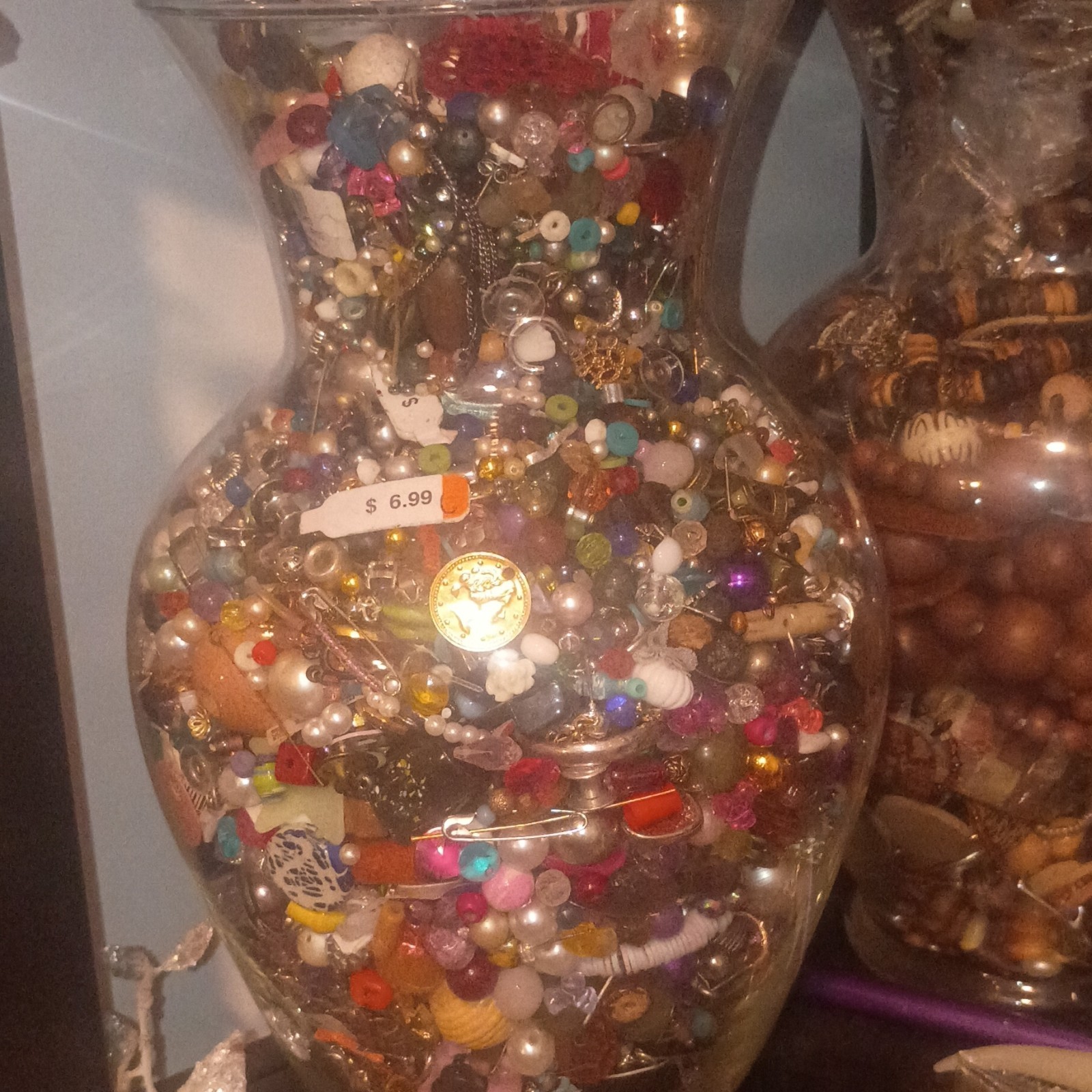 Mixed Multicolor Jewelry Making Beads & Findings Lot, Mixed Size/Style/Shape