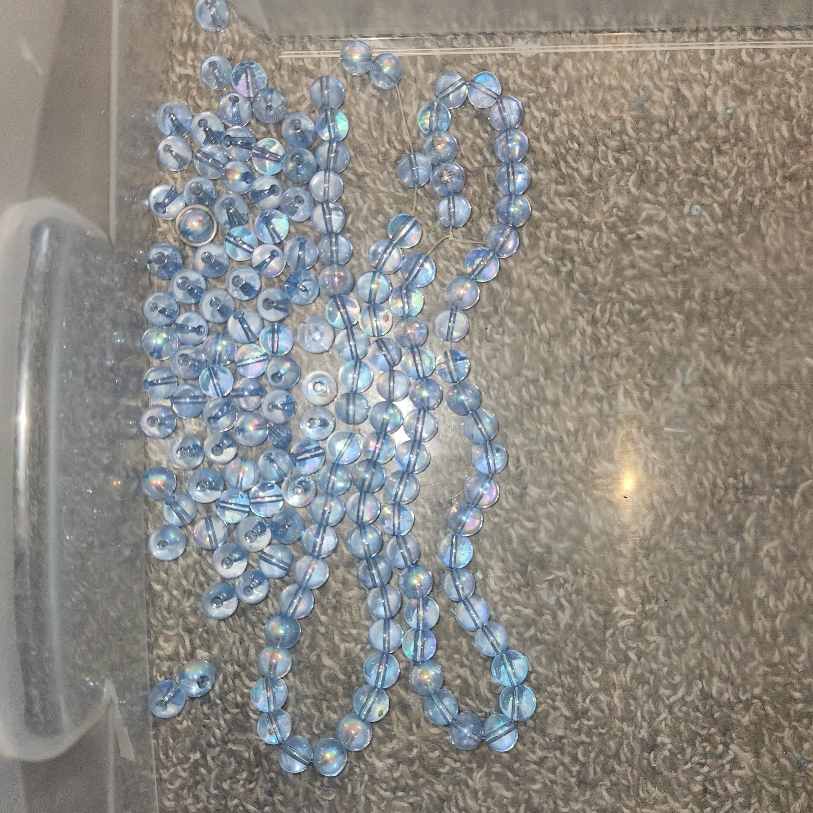 Czech glass, round druk bead clear