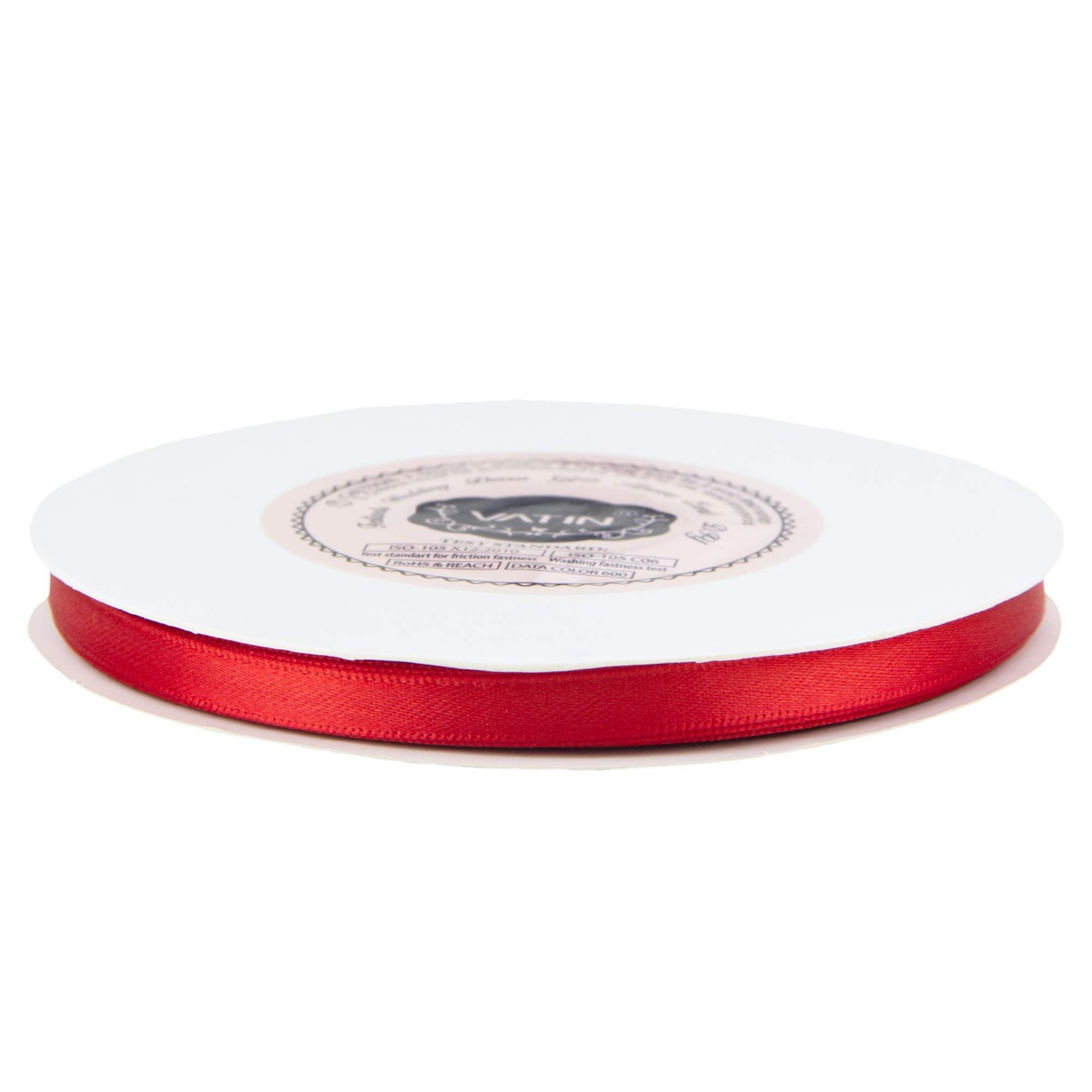 VATIN Solid Color Double Faced Red Satin Ribbon 1/4″ Wide 50-Yards Long Perfect