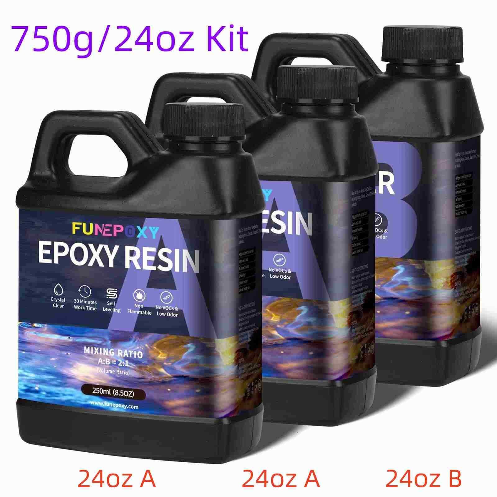 DEEP POUR 2:1 Clear Epoxy Resin – 24oz/48oz/96oz/3 Gallons Kit – River Table