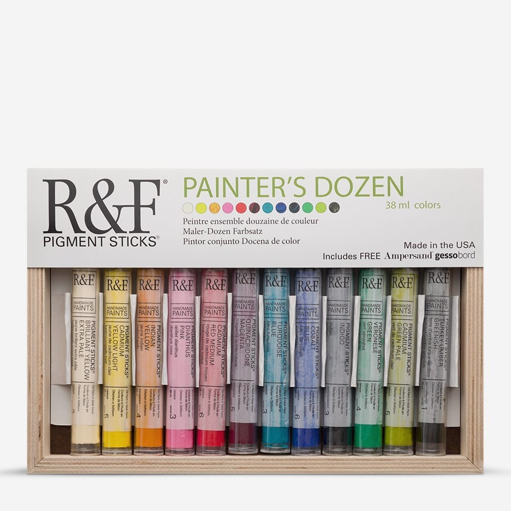 RF Handmade Paints -Pigment Stick Set : 38ml : Painters Dozen Set 1 : 12 Colors