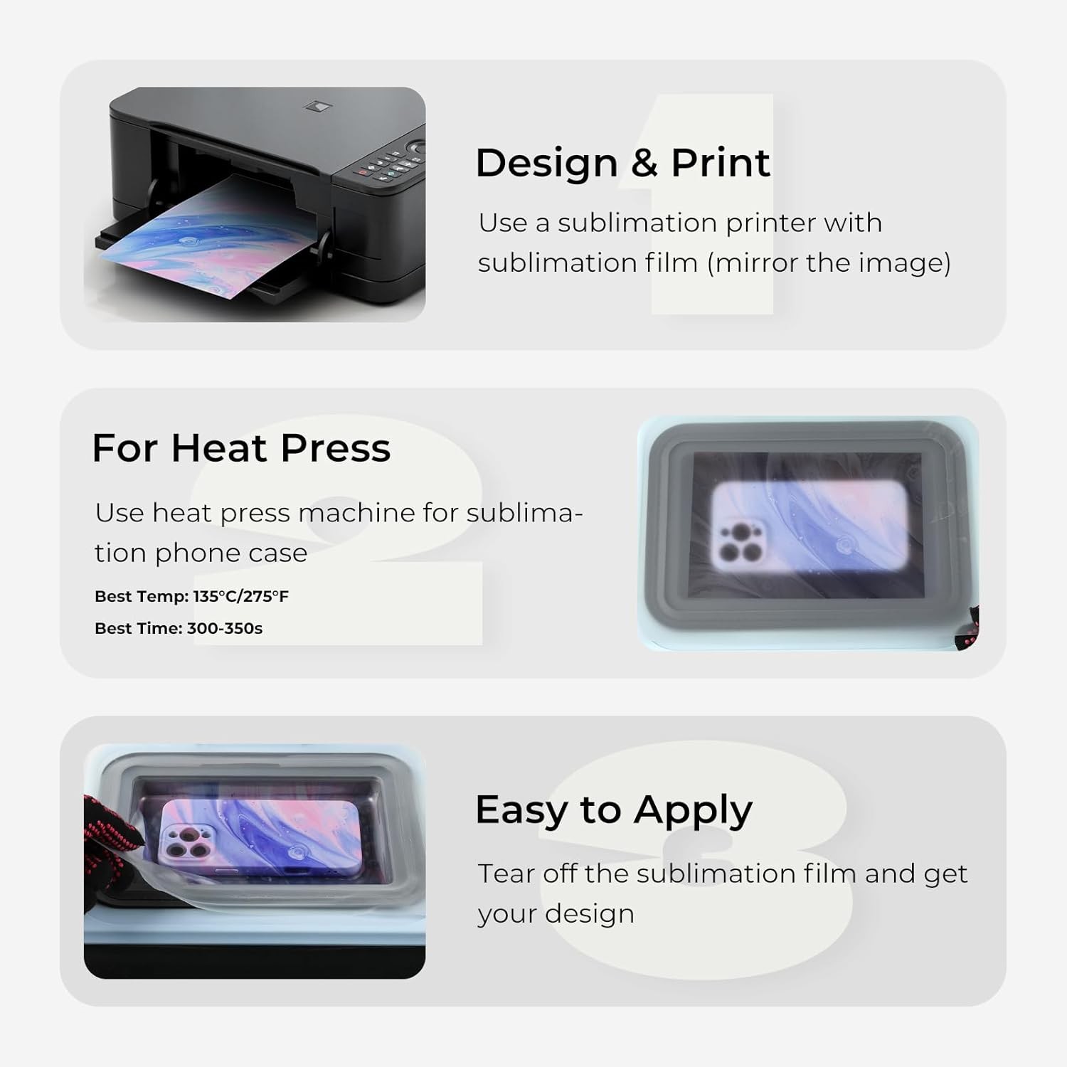 HTVRONT 6PCS Sublimation Phone Case Blanks Bulk For H17 Phone Case Heat Press