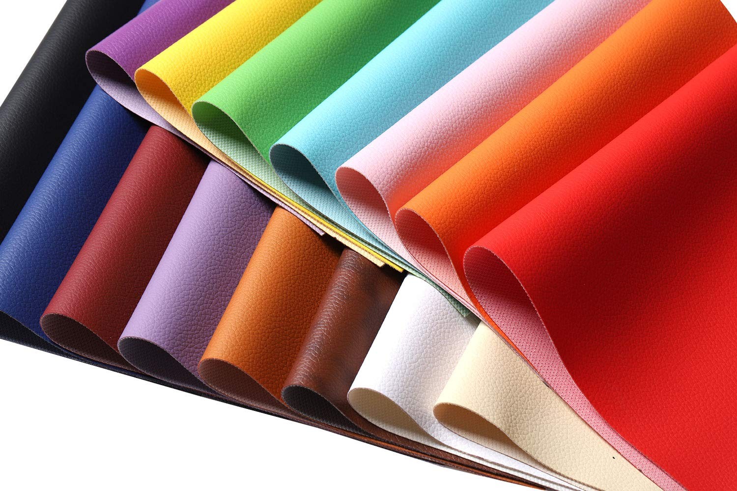Solid PU Synthetic Faux Leather Sheets 15pcs/Set 8.2″ x 11.8″Soft Leather Fab…