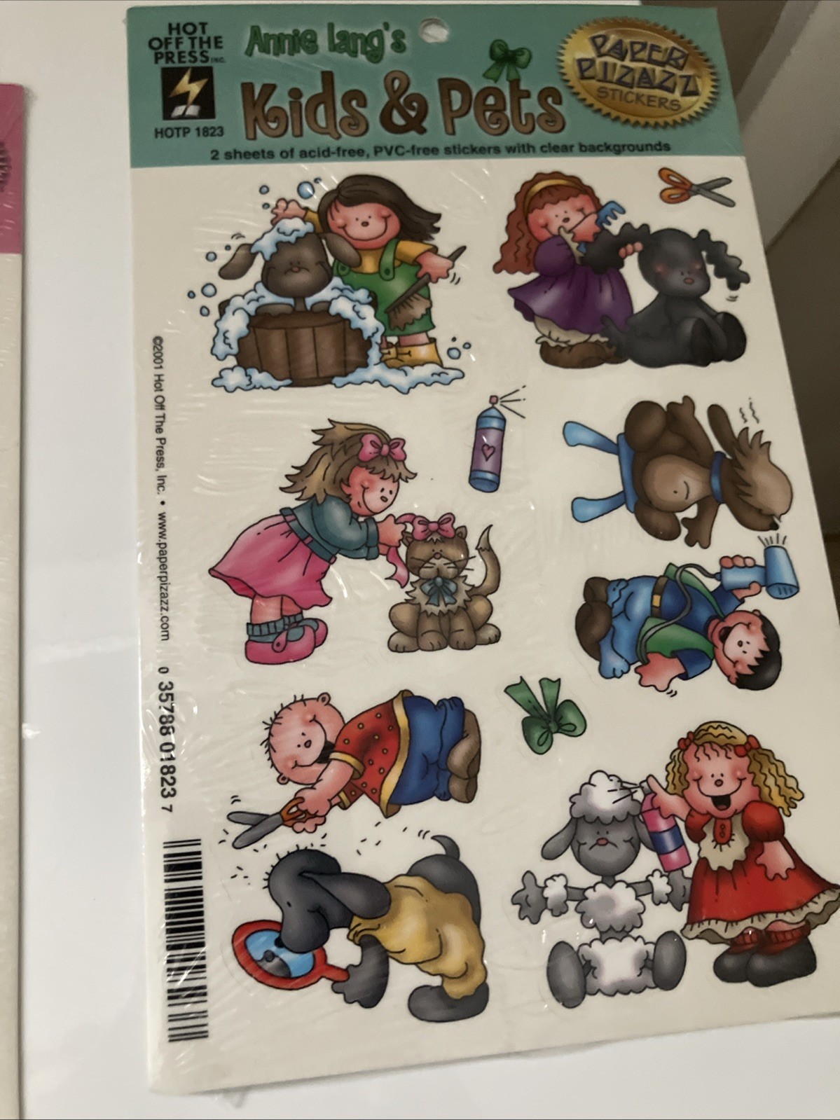 7 Lot Vintage Stickers Barbie 2000, Annie Langs 2001 And SandyLion Unknown Date