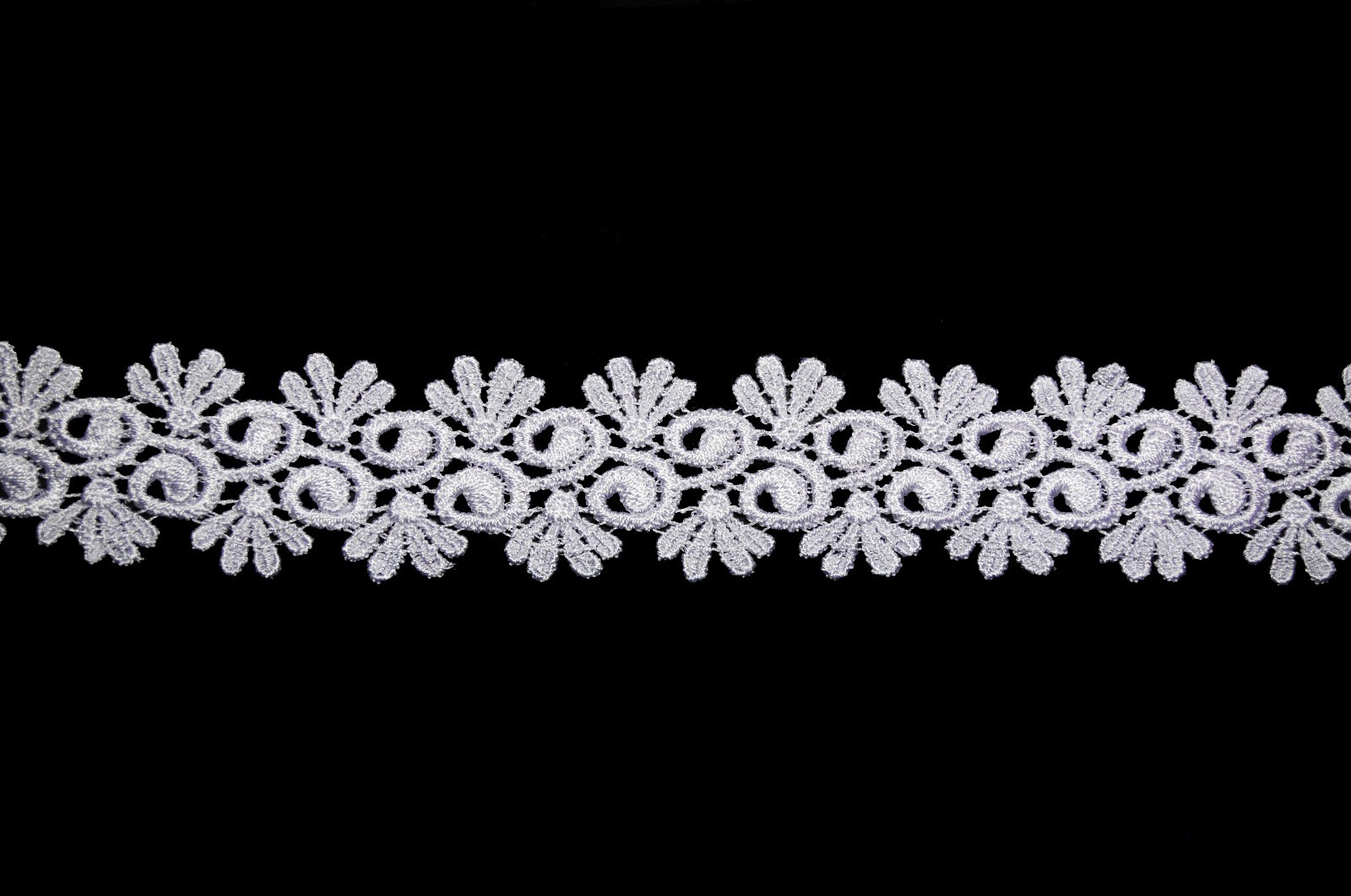 Lily 1.75″ White Ivory Floral Double Scalloped Edge Lace Trim Sewing by Yard